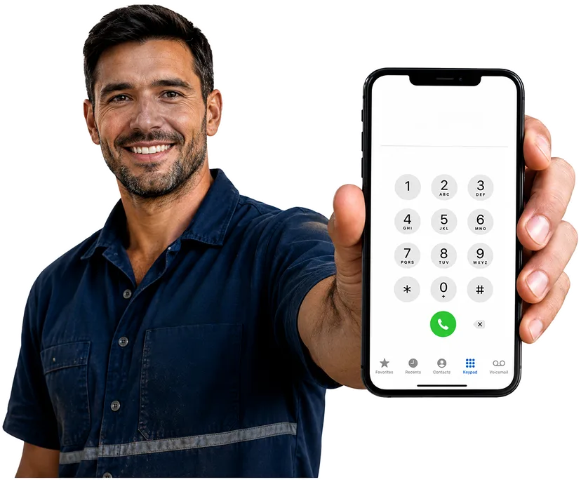 Plumber answering a Auburn enquiry by phone