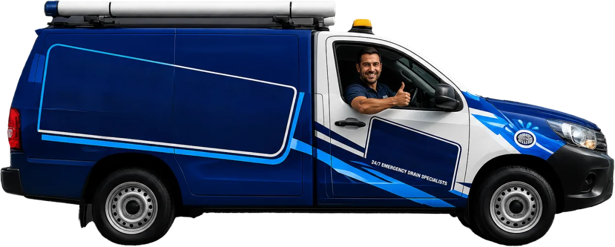 Our drain service van out on a Auburn job